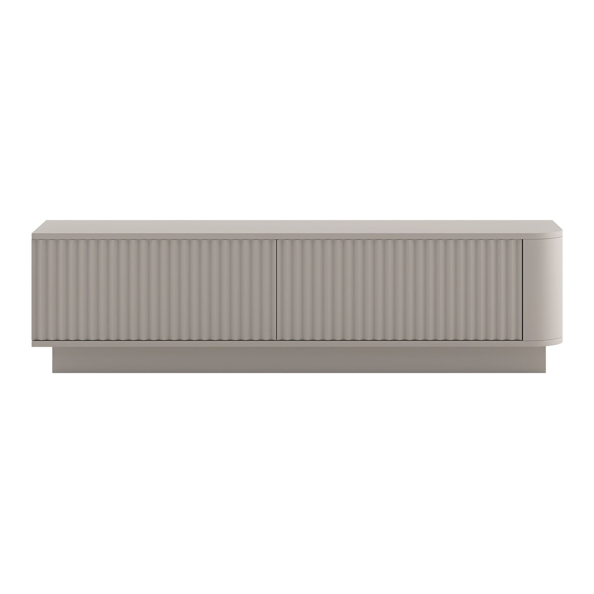 Aurora Rounded Corner Flutted TV Unit 140cm Glamour Style with Plinth Stand - Cashmere