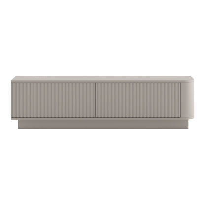 Aurora Rounded Corner Flutted TV Unit 140cm Glamour Style with Plinth Stand - Cashmere