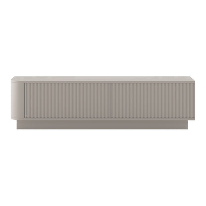 Aurora Rounded Corner Flutted TV Unit 140cm Glamour Style with Plinth Stand - Cashmere
