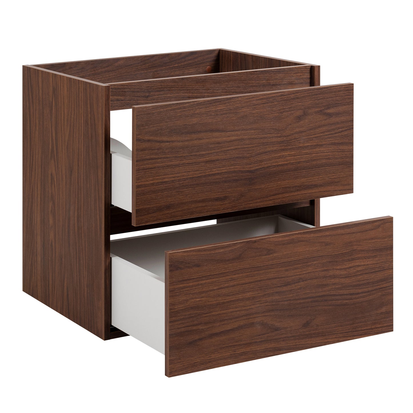 Simple Minimalist Bathroom Vanity Cabinet 60cm with Worktop Basin - Walnut