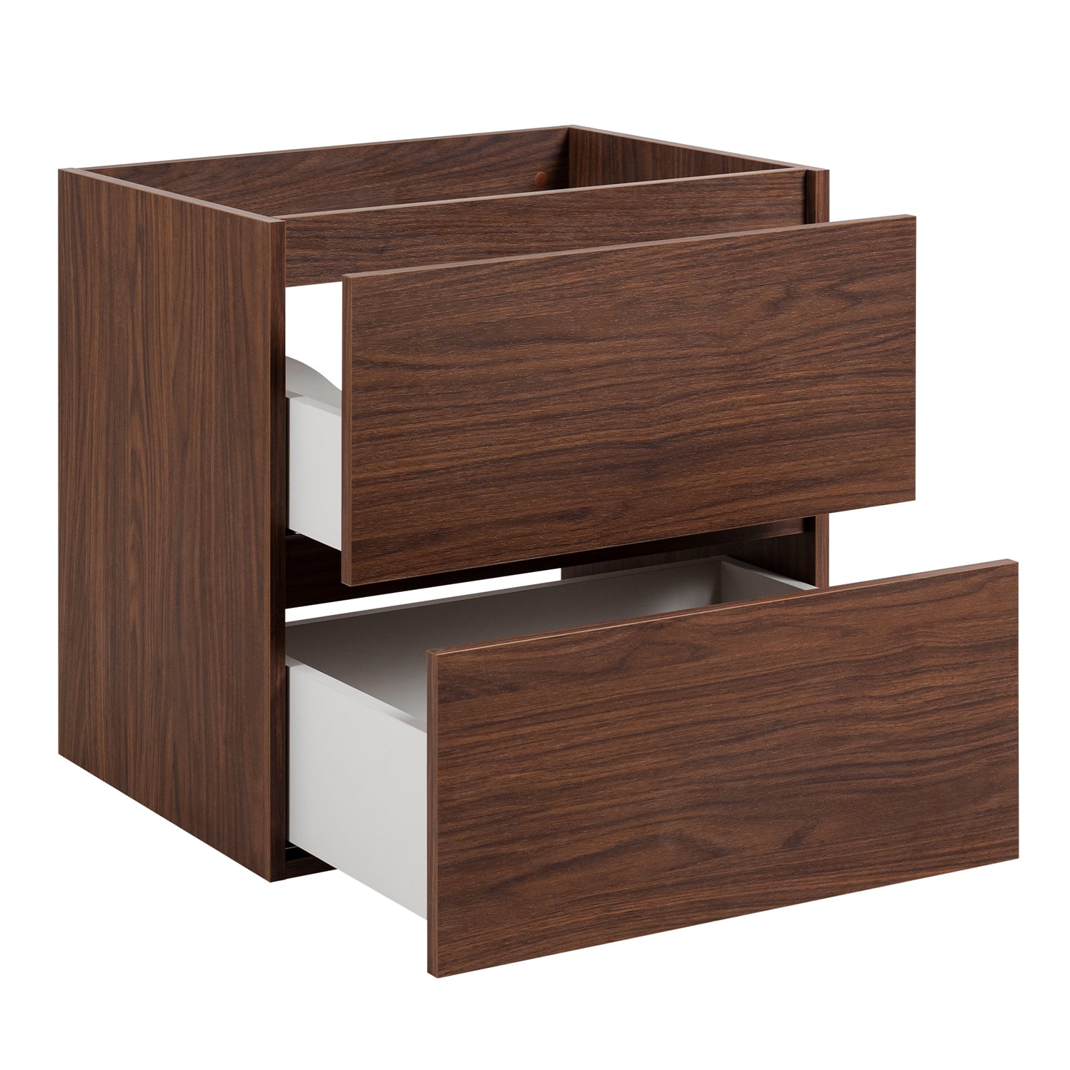 Simple Minimalist Bathroom Vanity Cabinet 60cm with Worktop Basin - Walnut