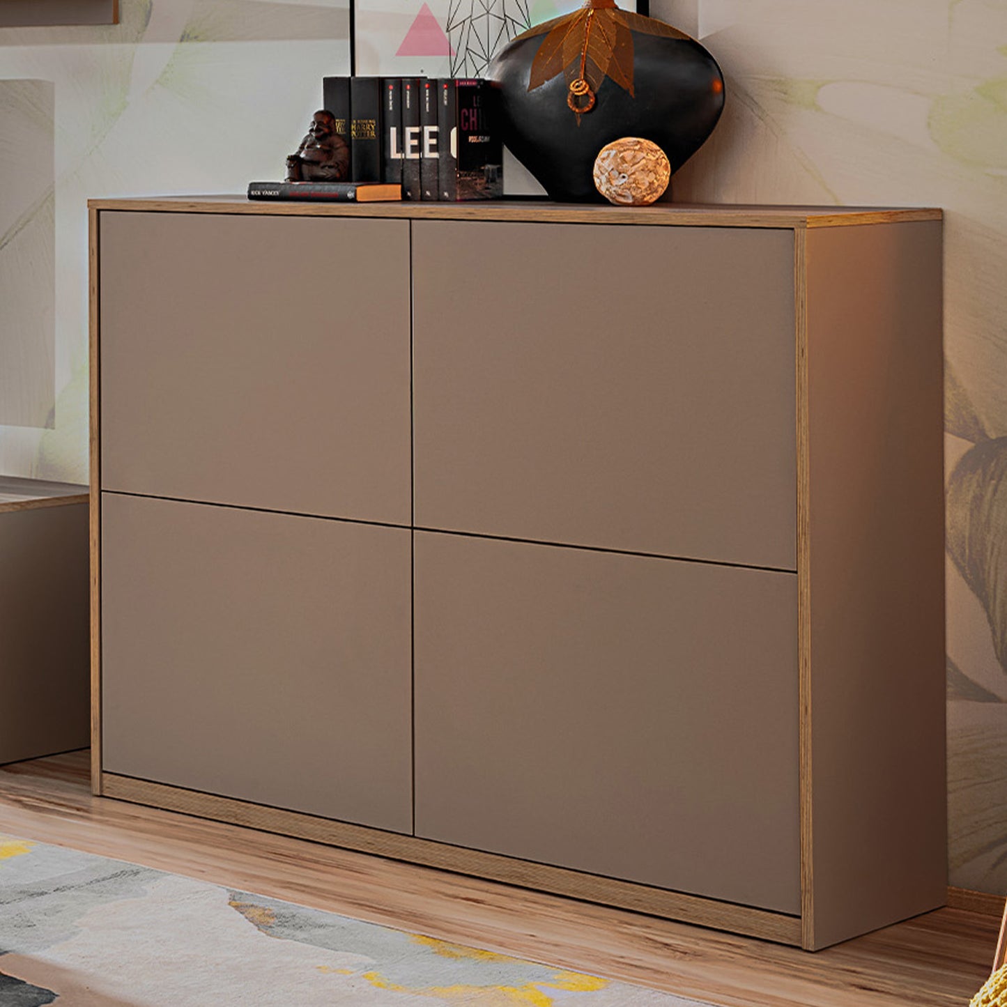 Complex Sideboard with Storage Modern Style - Grey
