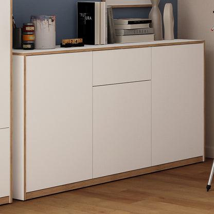 Complex Sideboard with Storage and Drawer Modern Style - White