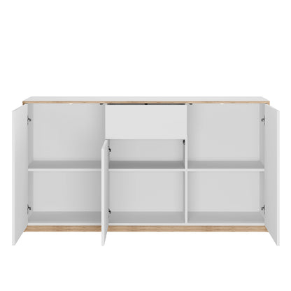 Complex Sideboard with Storage and Drawer Modern Style - White