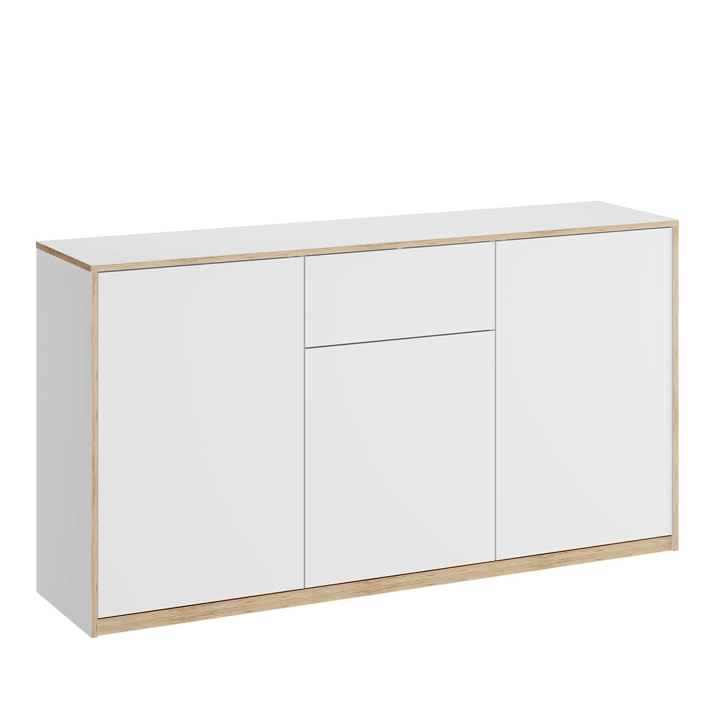 Complex Sideboard with Storage and Drawer Modern Style - White
