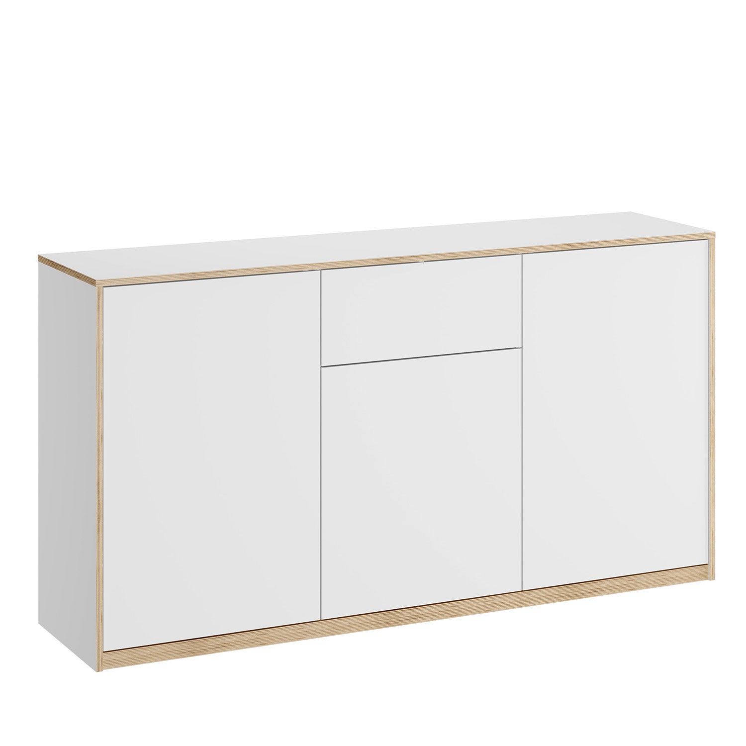 Complex Sideboard with Storage and Drawer Modern Style - White