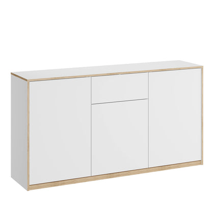 Complex Sideboard with Storage and Drawer Modern Style - White