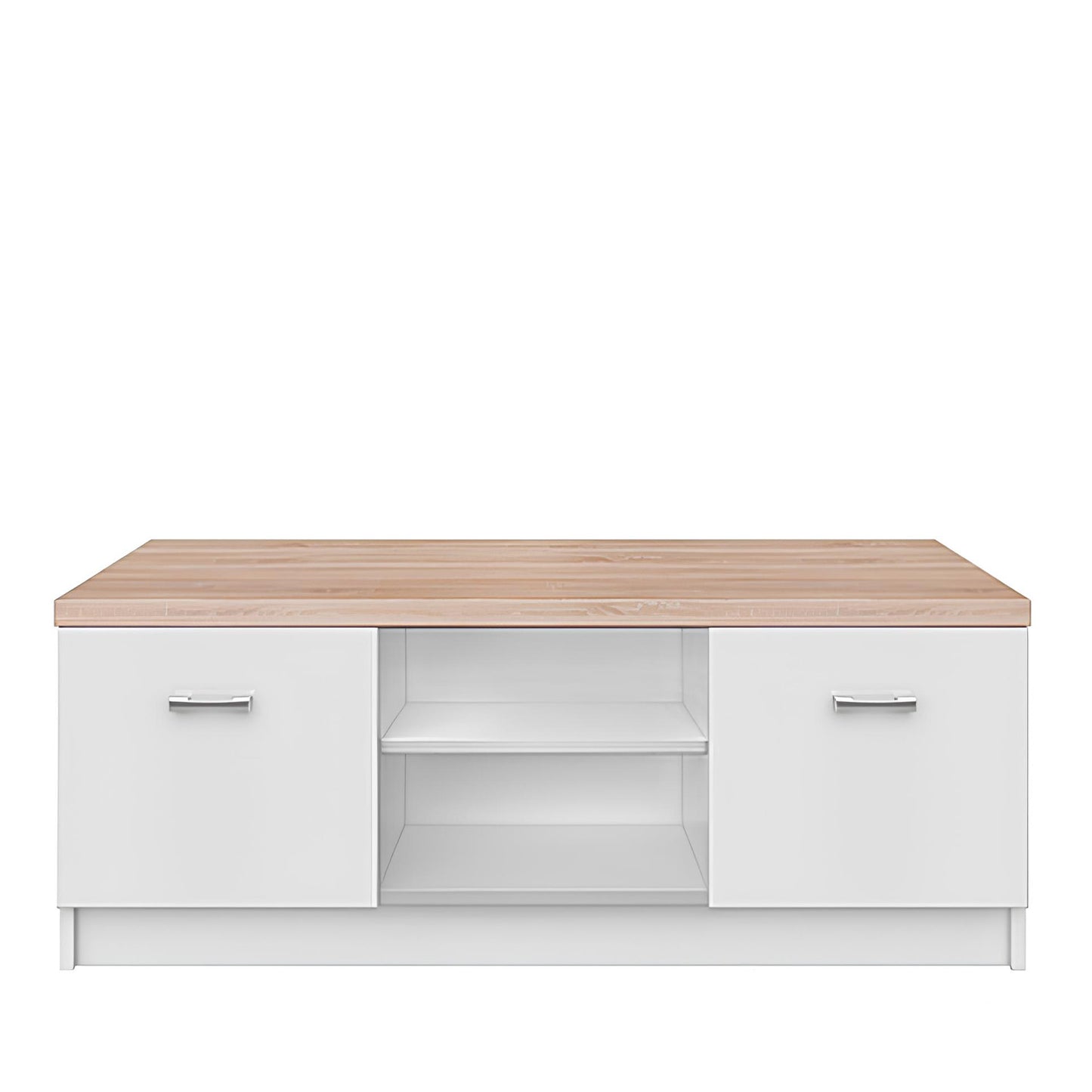Top Mix Contemporary Compact TV Unit with Storage - White / Sonoma Oak