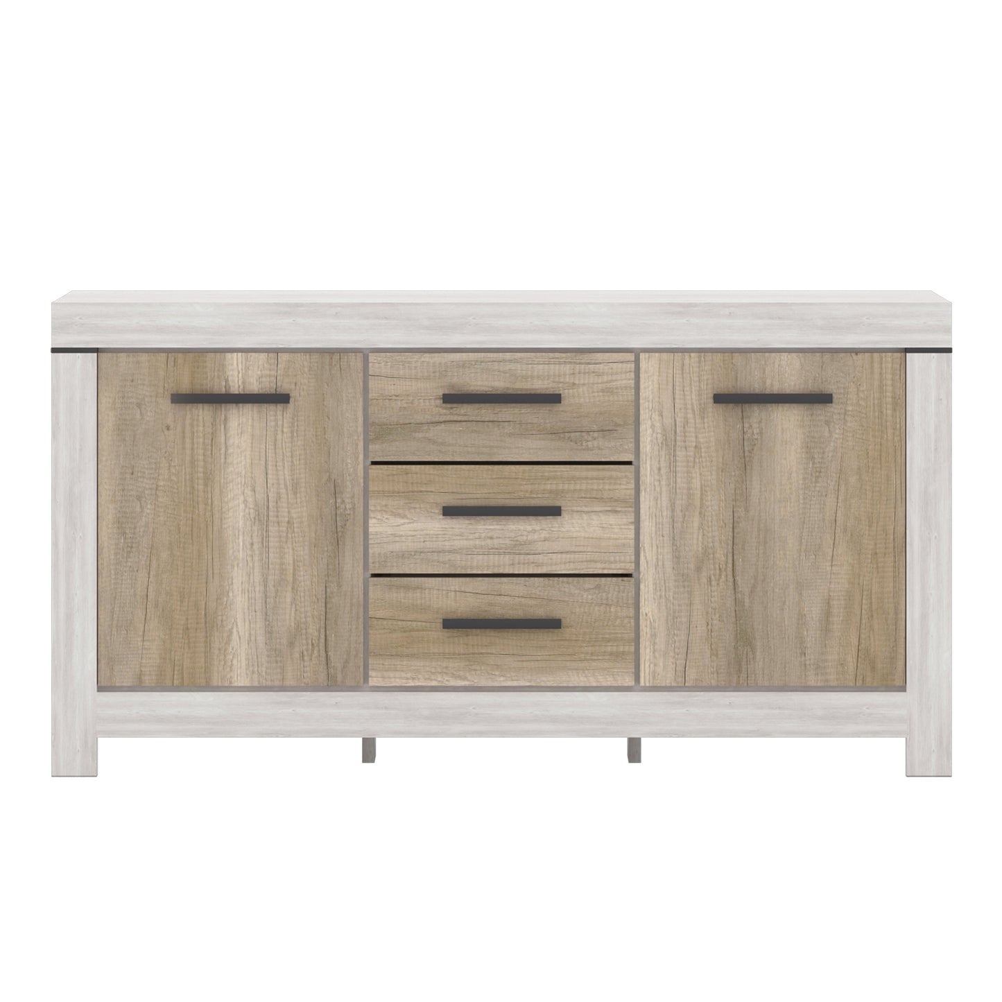 Belen Sideboard with 3 Drawers and Storages - Canyon Pine / Karabela Oak