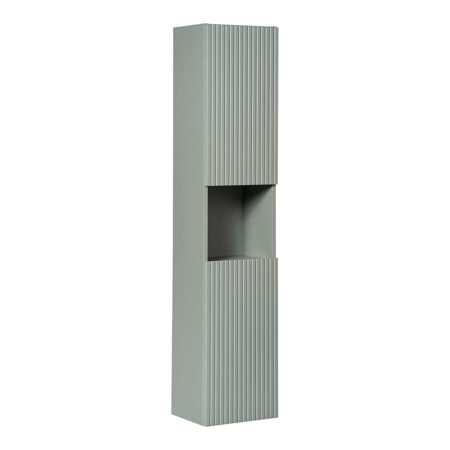 Line Reed 2 Door Tall Bathroom Cabinet - Sage