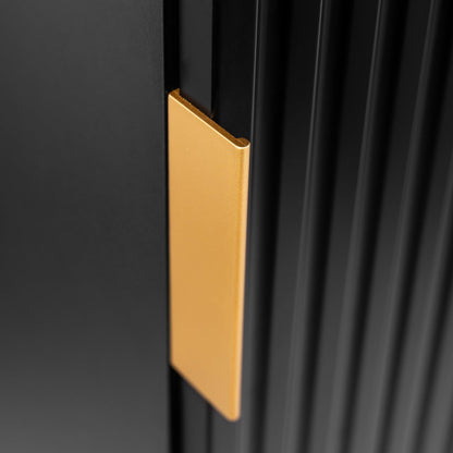 Flow Wall-Mounted Tall Bathroom Cabinet 136cm - Black