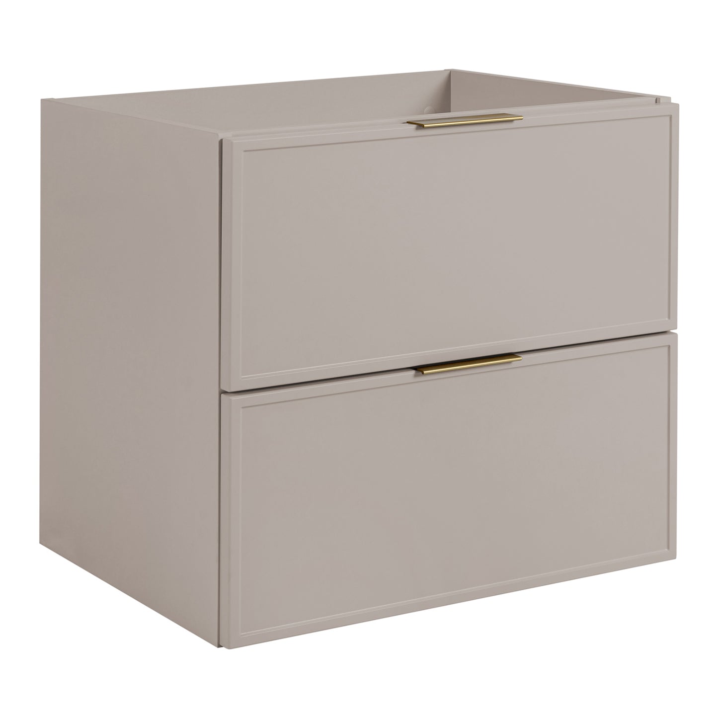 Simple Modern 2 Drawer Bathroom Cabinet Vanity Unit 60cm - Cashmere