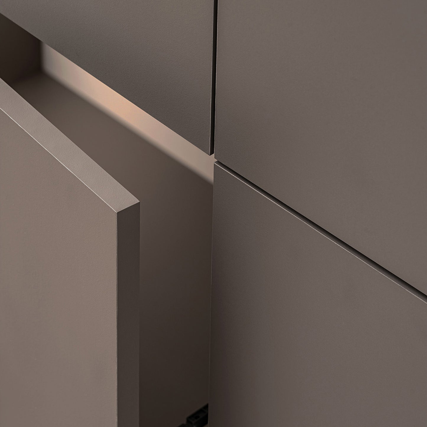 Complex Sideboard with Storage and Drawer Modern Style - Grey