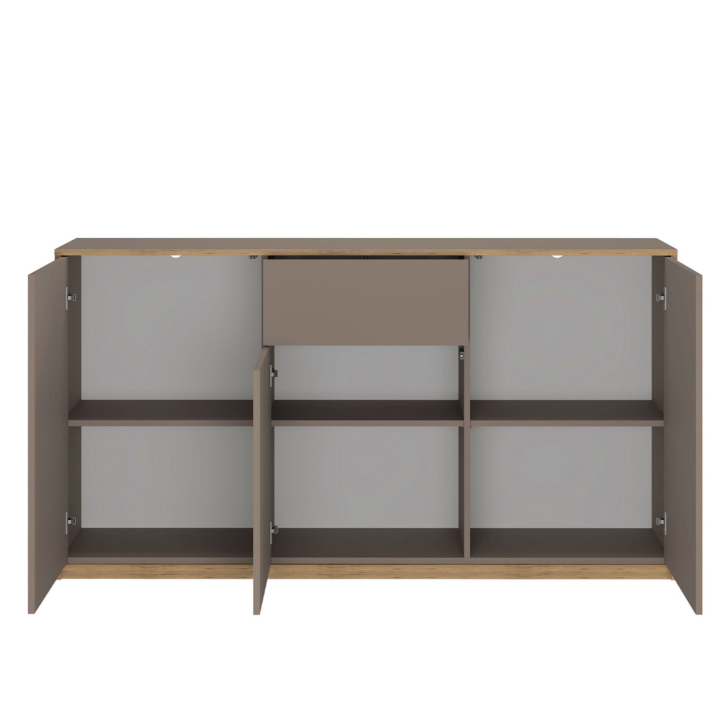 Complex Sideboard with Storage and Drawer Modern Style - Grey