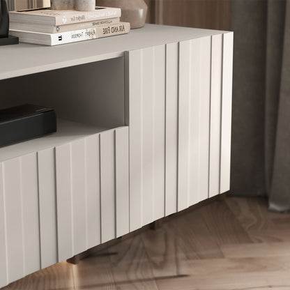 Elpis Glamour Wall-Mounted TV Cabinet with Storage Extra Long 4DK 300cm - Cashmere