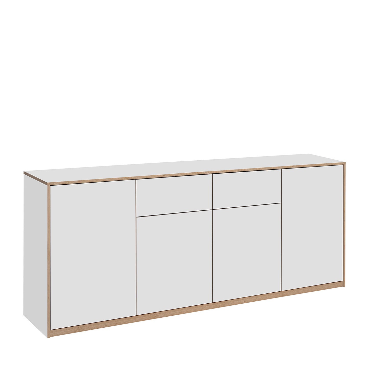 Complex Sideboard with Storage and 2 Drawers Modern Style - White