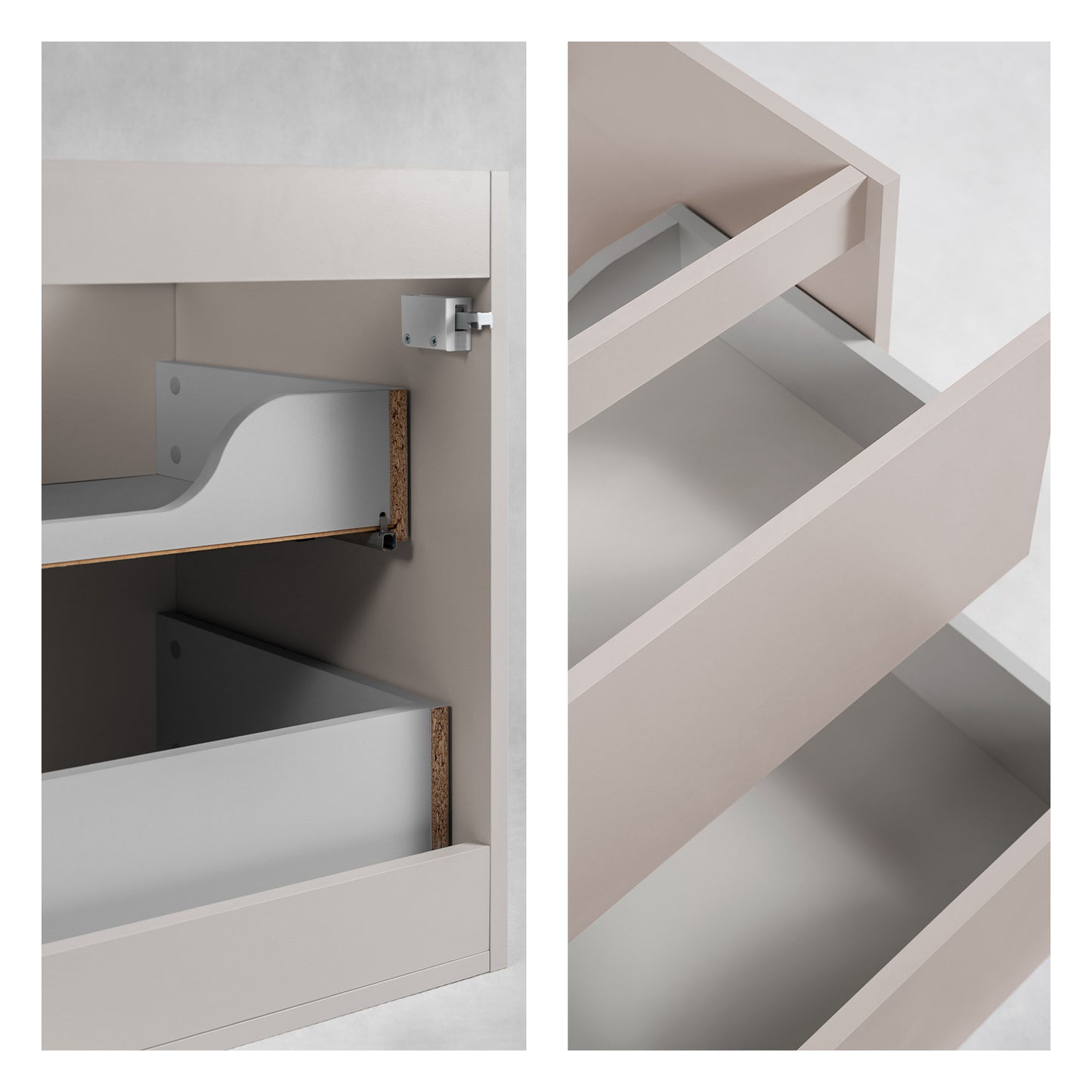 Simple Minimalist Bathroom Vanity Cabinet 80cm with Worktop Basin - Cashmere