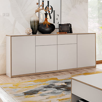 Complex Sideboard with Storage and 2 Drawers Modern Style - White