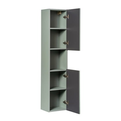 Line Reed 2 Door Tall Bathroom Cabinet - Sage