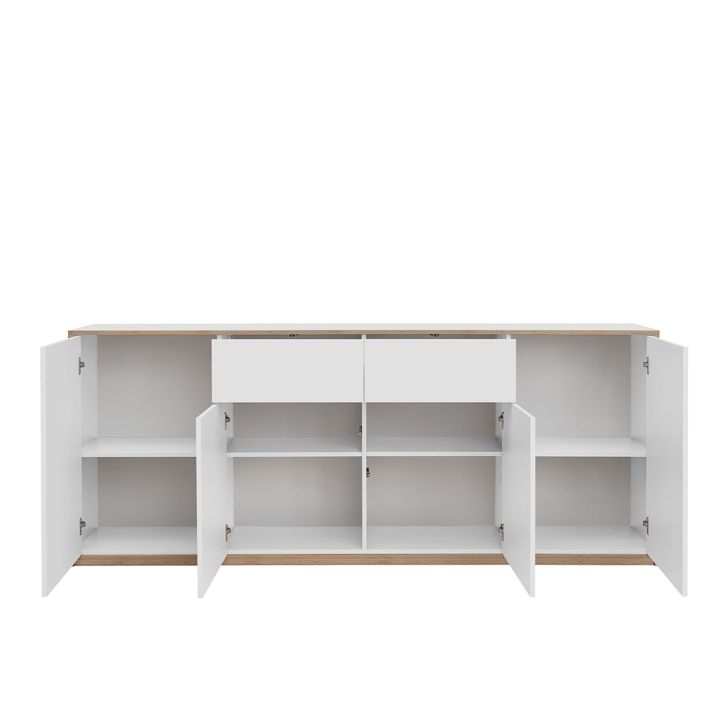 Complex Sideboard with Storage and 2 Drawers Modern Style - White