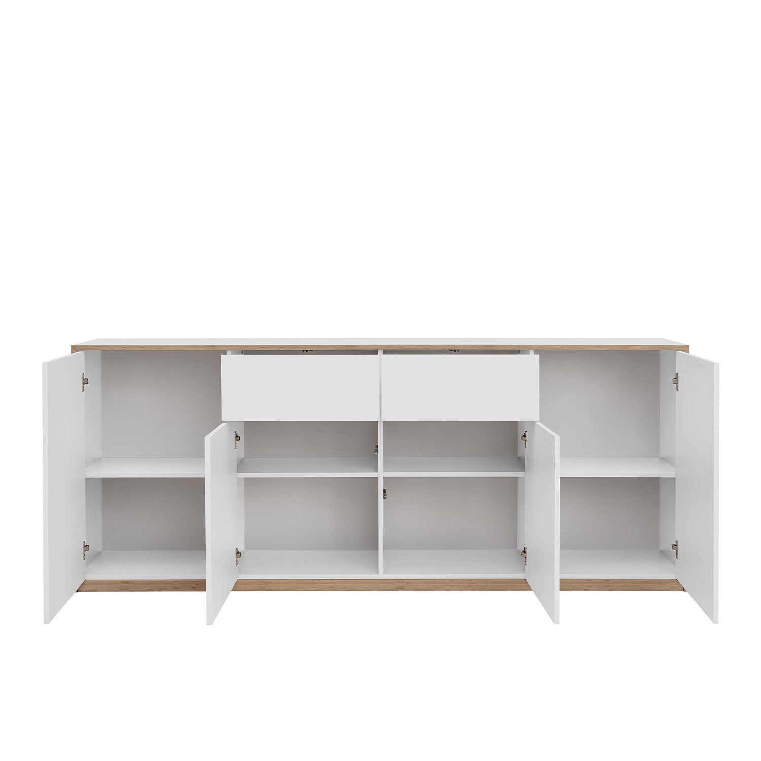 Complex Sideboard with Storage and 2 Drawers Modern Style - White