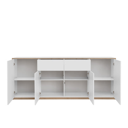 Complex Sideboard with Storage and 2 Drawers Modern Style - White