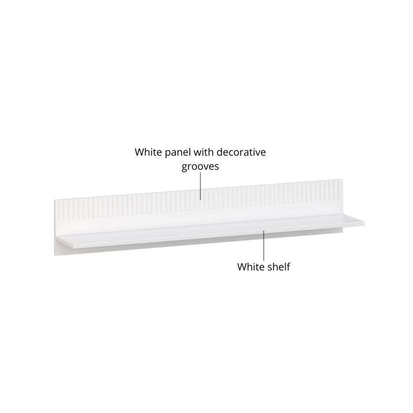 Velutto Shelf Contemporary Style - White / Evoke Oak