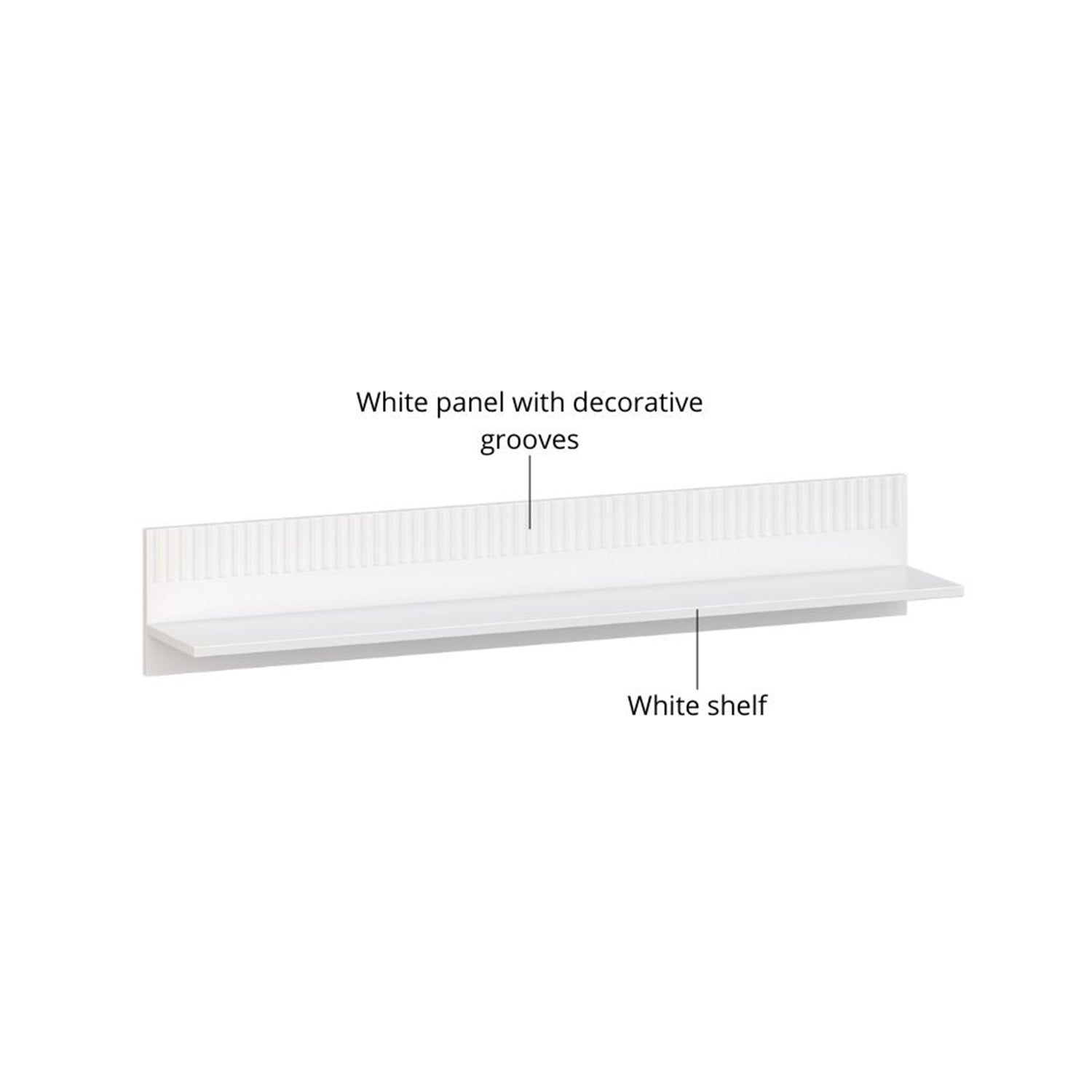 Velutto Shelf Contemporary Style - White / Evoke Oak