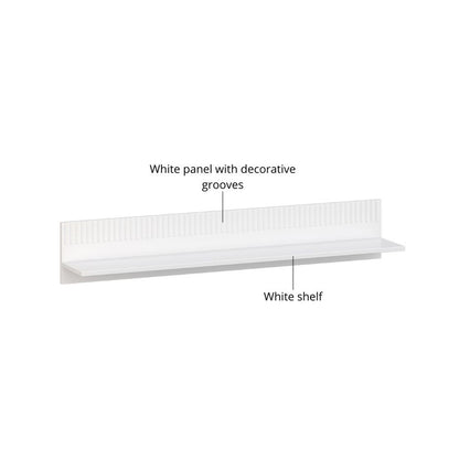 Velutto Shelf Contemporary Style - White / Evoke Oak