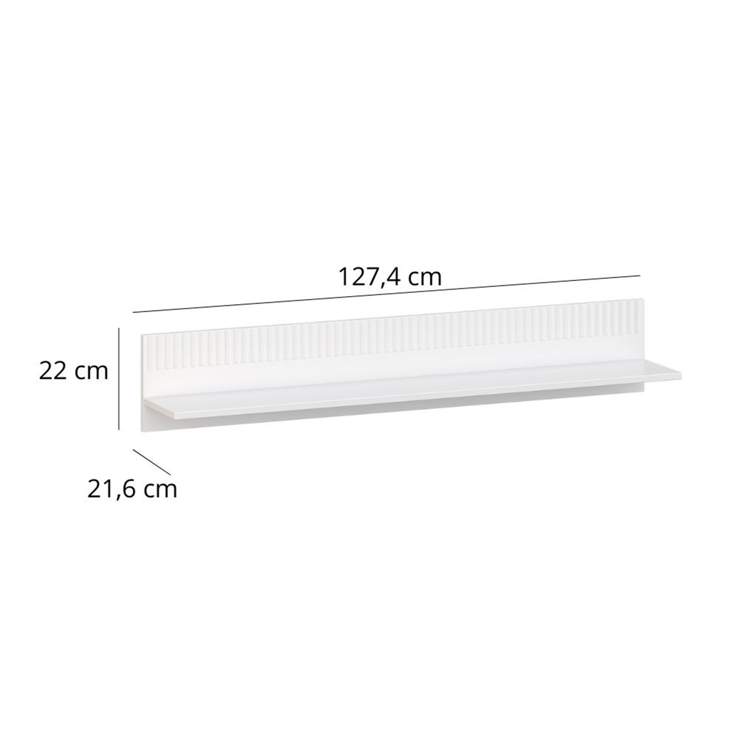 Velutto Shelf Contemporary Style - White / Evoke Oak