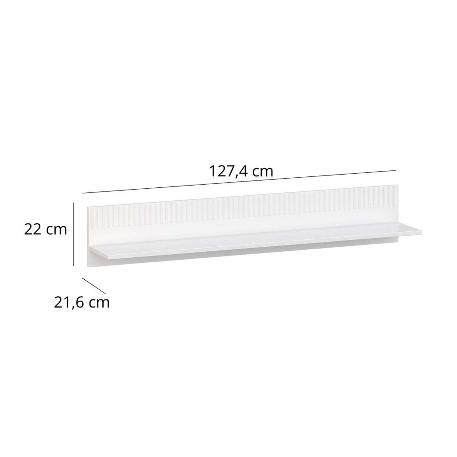 Velutto Shelf Contemporary Style - White / Evoke Oak