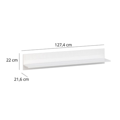 Velutto Shelf Contemporary Style - White / Evoke Oak