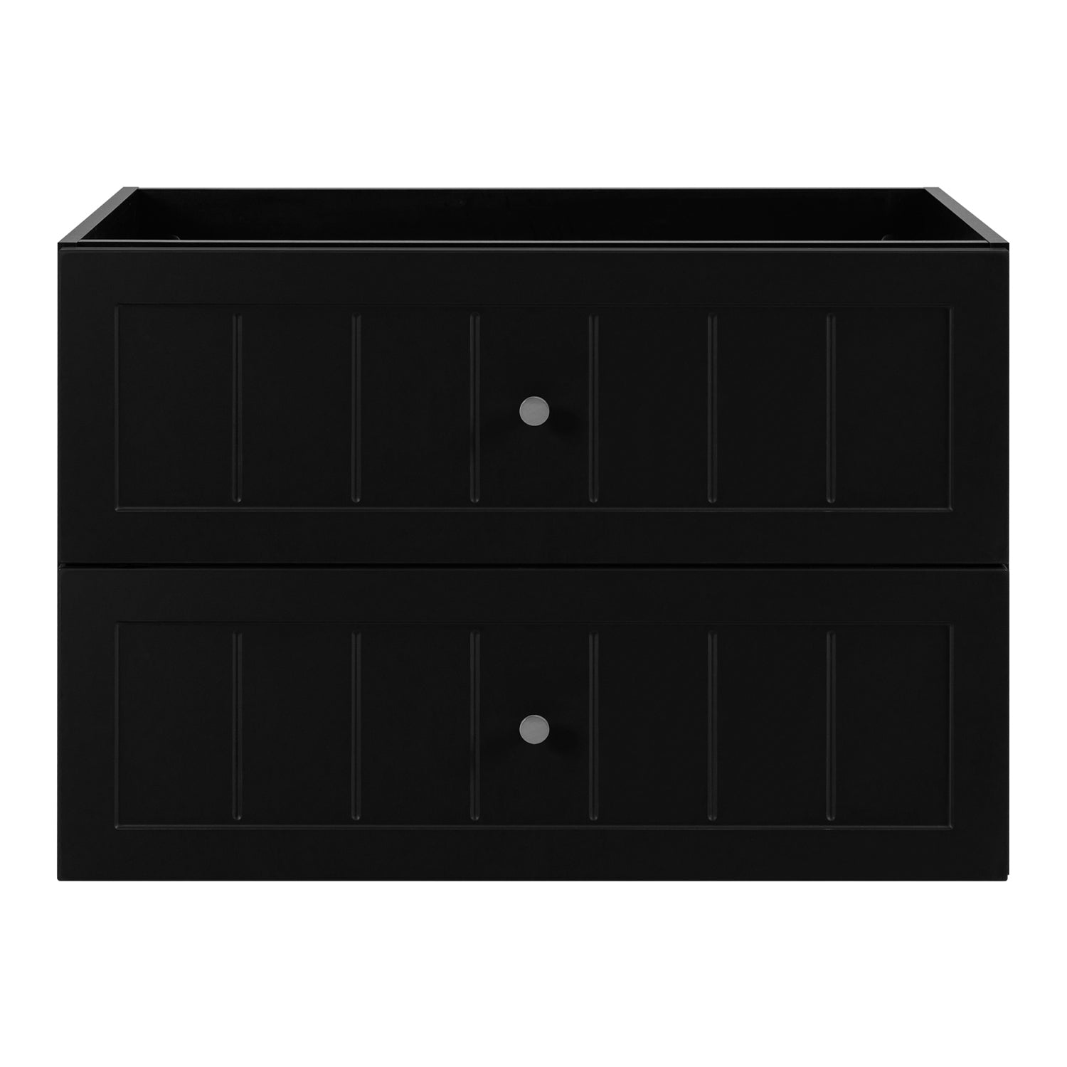 Gusto Scandi Style 2 Drawer Wall Cabinet Vanity Unit with Worktop 80cm - Black
