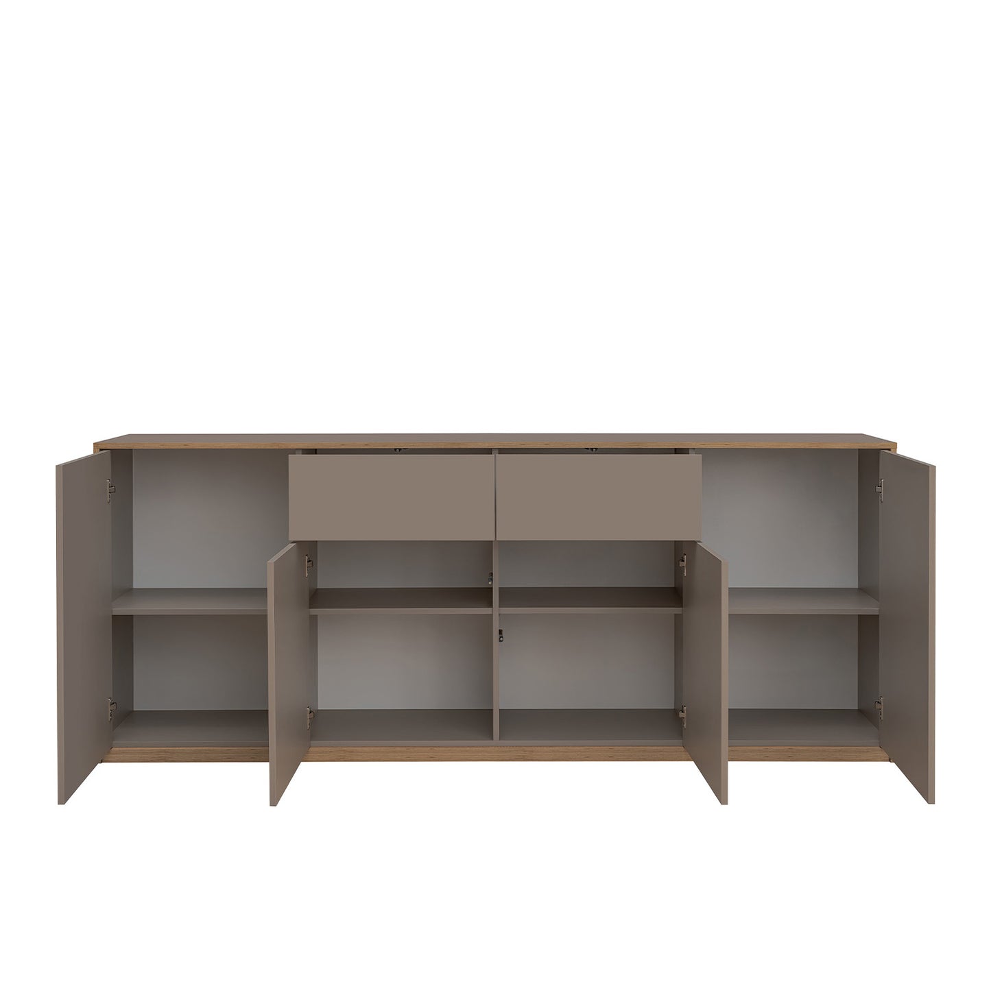 Complex Sideboard with Storage and 2 Drawers Modern Style - Grey