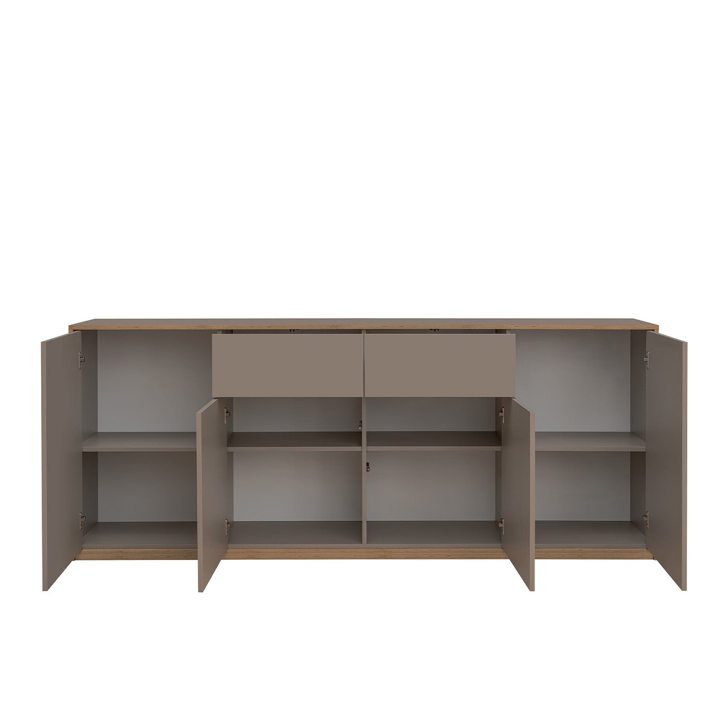 Complex Sideboard with Storage and 2 Drawers Modern Style - Grey