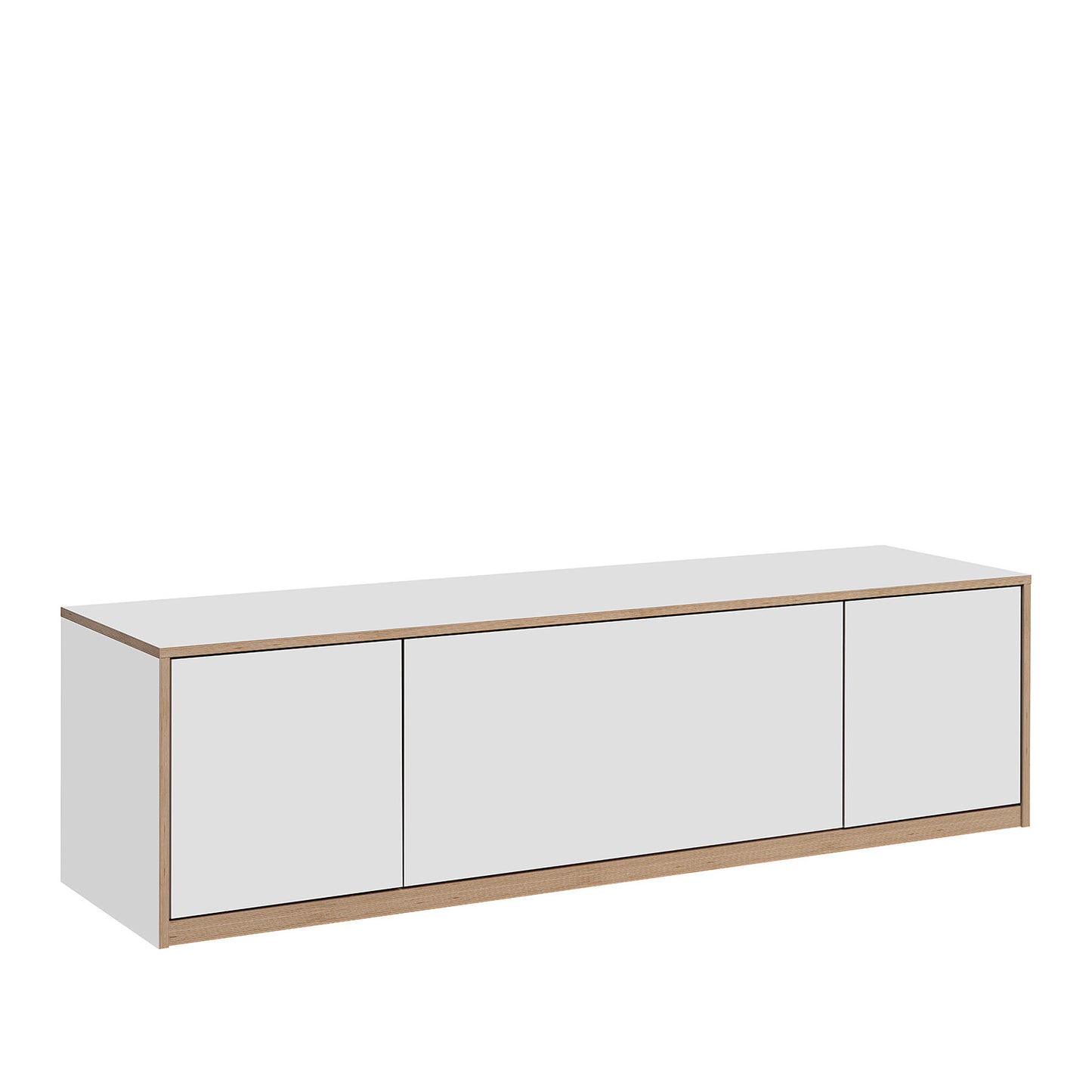 Complex TV Unit with Storage Modern Style - White