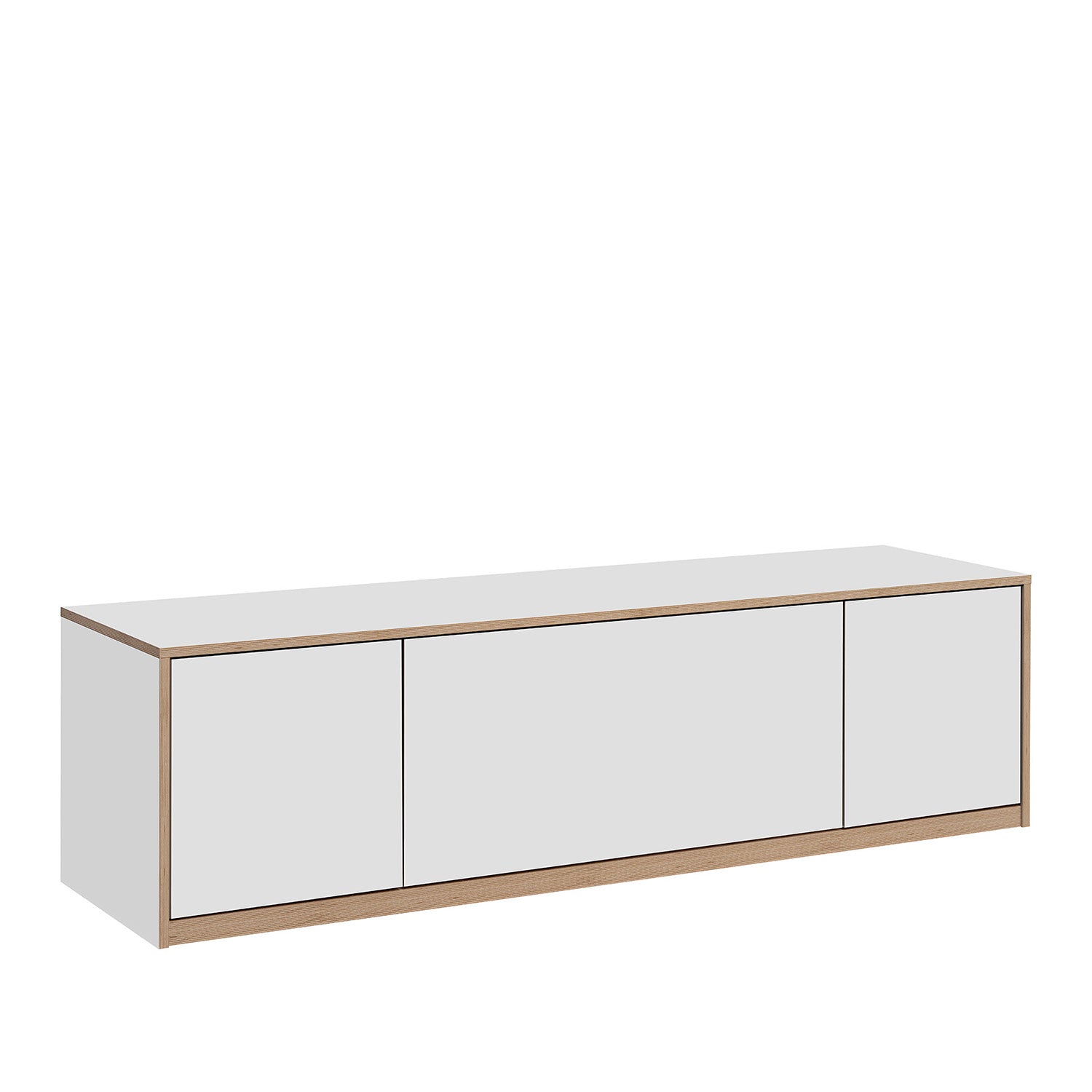 Complex TV Unit with Storage Modern Style - White