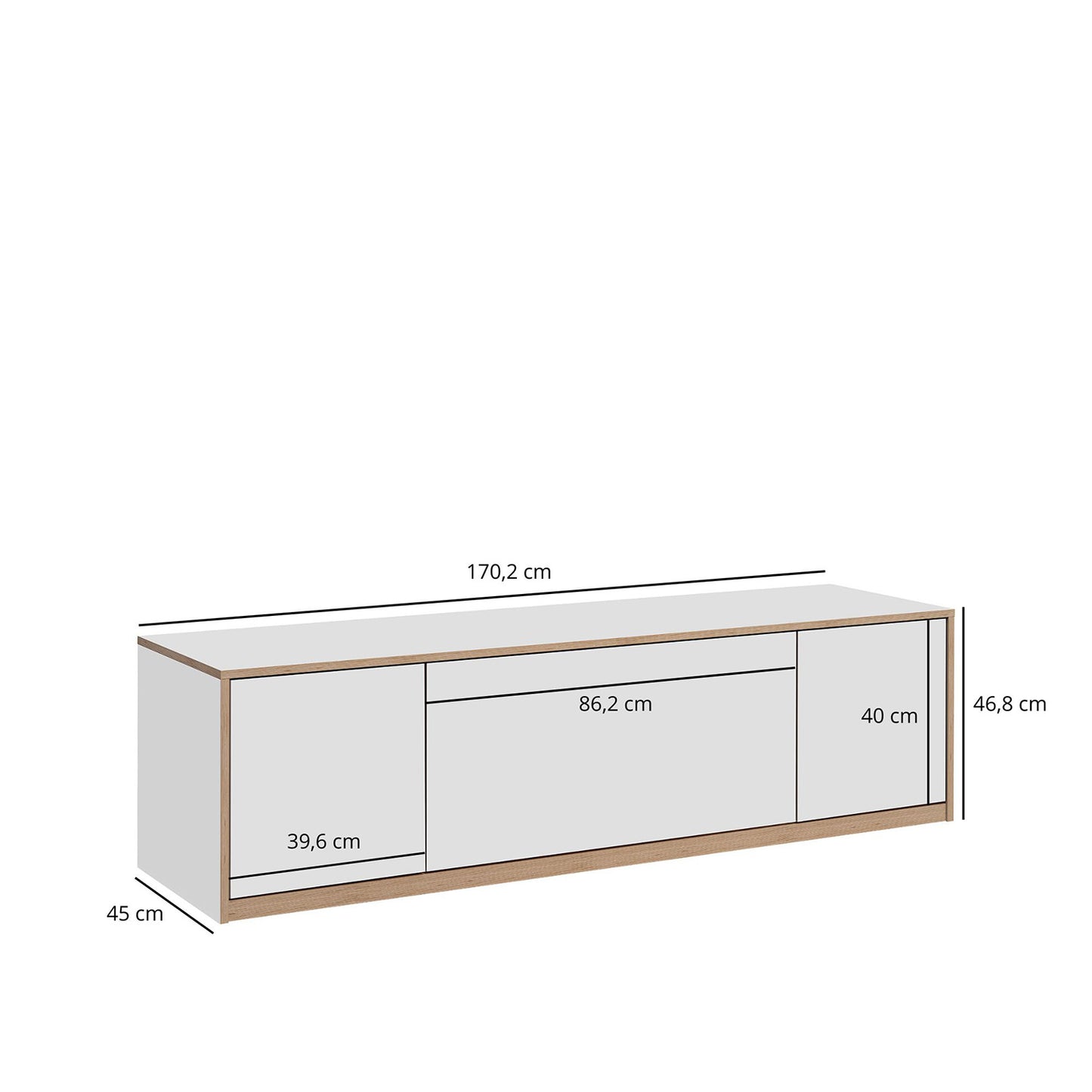 Complex TV Unit with Storage Modern Style - White