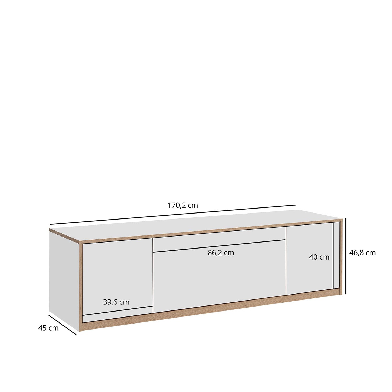 Complex TV Unit with Storage Modern Style - White