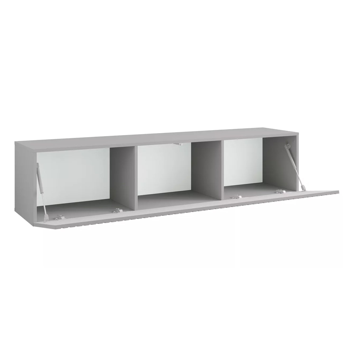 Joyce Wall Mounted TV Unit Modern Fluted Matt Finish 150cm - Arctic Grey