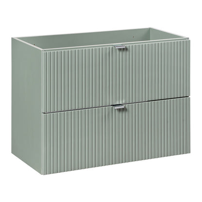 Line Reed 2 Drawer Bathroom Cabinet Vanity Unit 80cm with Worktop Basin - Sage