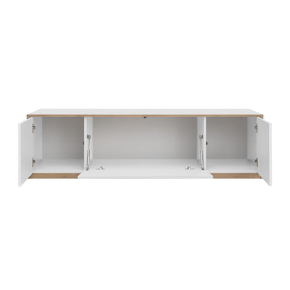 Complex TV Unit with Storage Modern Style - White