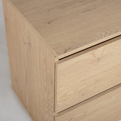 Simple Minimalist Bathroom Vanity Cabinet 80cm with Worktop Basin - Light Oak