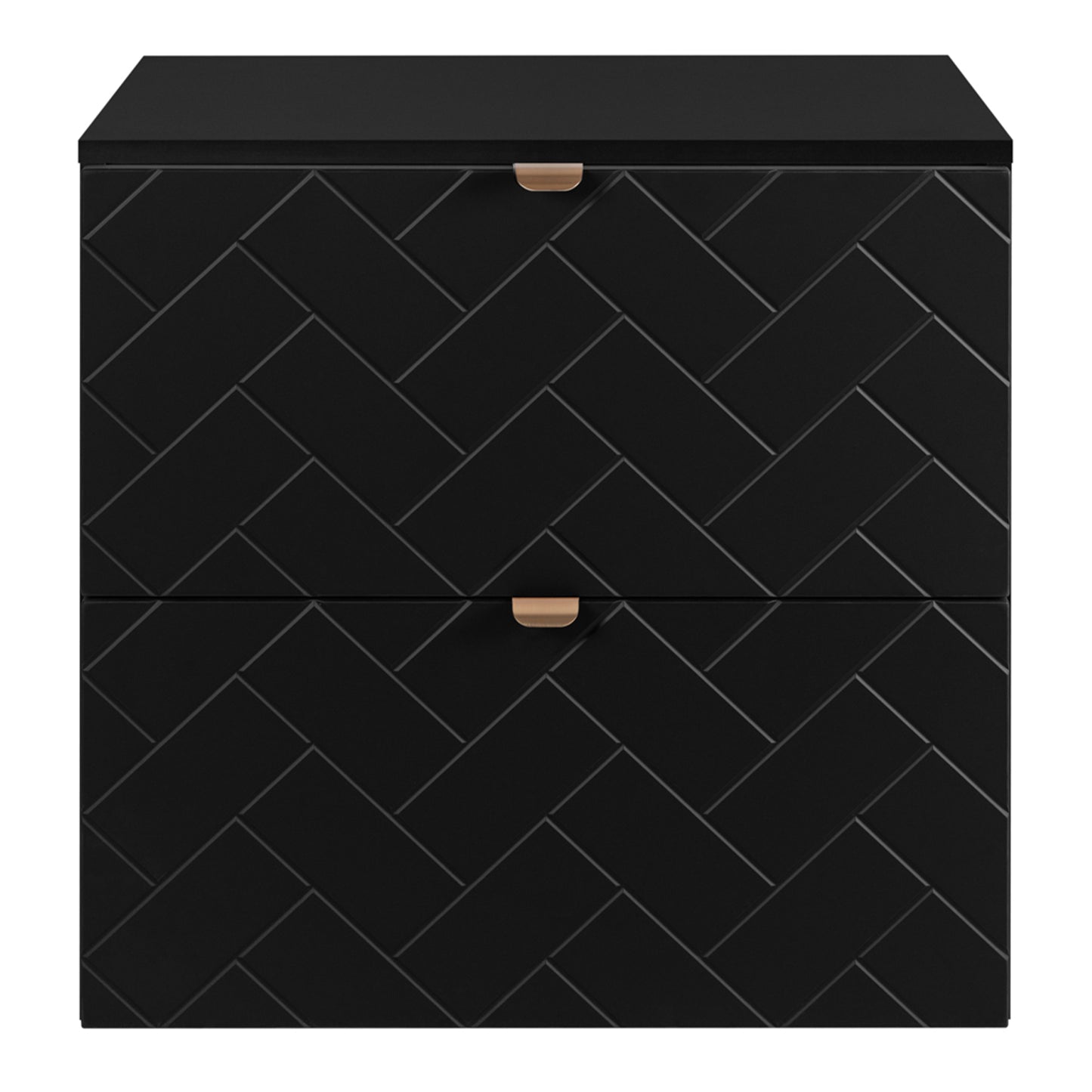 Trend Herringbone Pattern Door 120cm Bathroom Cabinet Vanity Unit with Worktop - Black