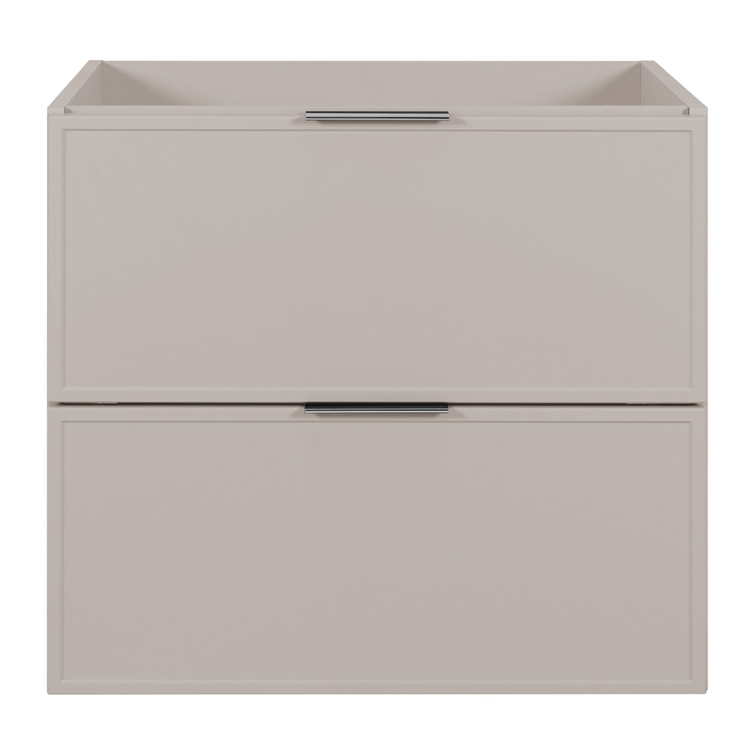 Simple Modern 2 Drawer Bathroom Cabinet Vanity Unit 60cm with Worktop - Cashmere