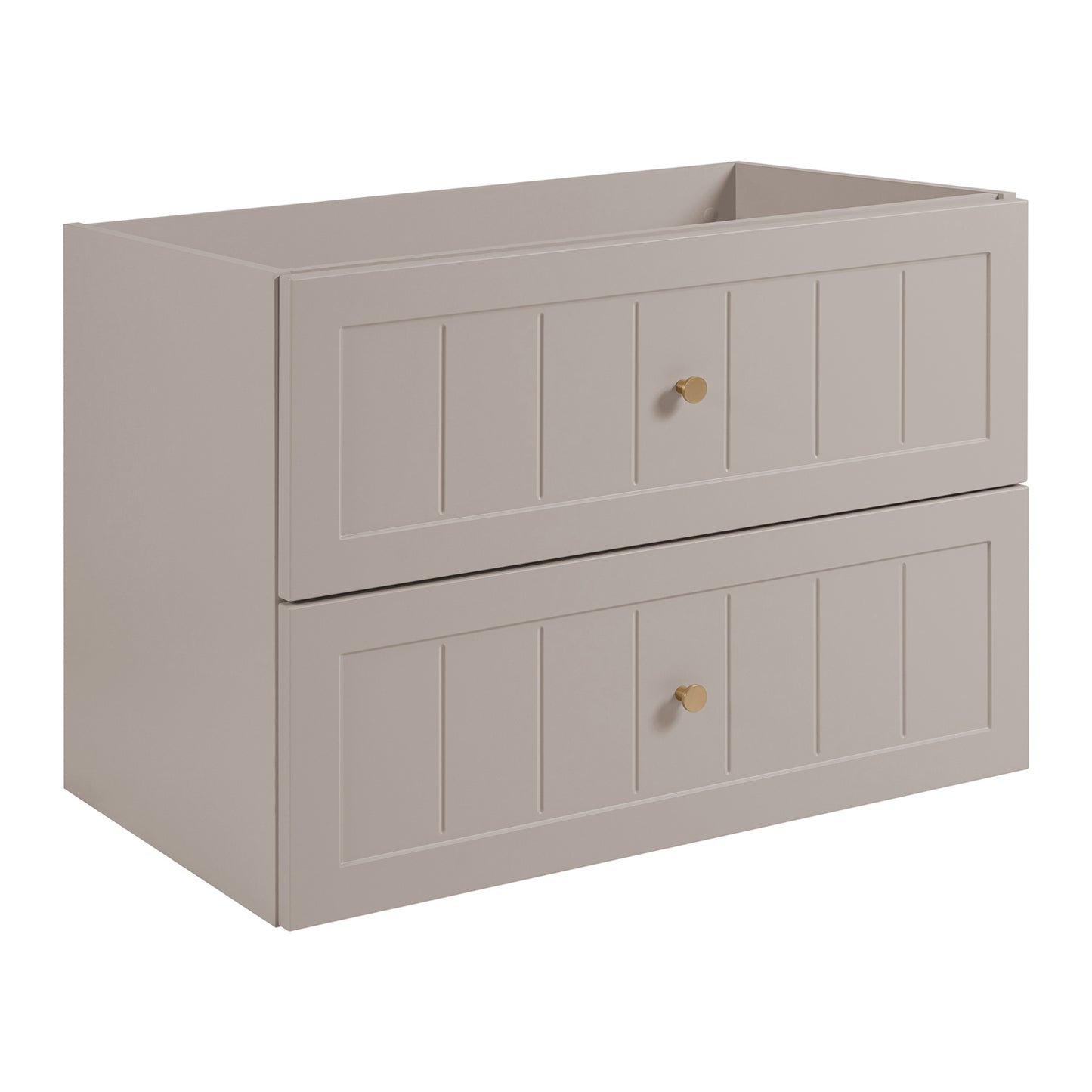 Gusto Scandi Style 2 Drawer Wall Cabinet Vanity Unit with Worktop 80cm - Cashmere