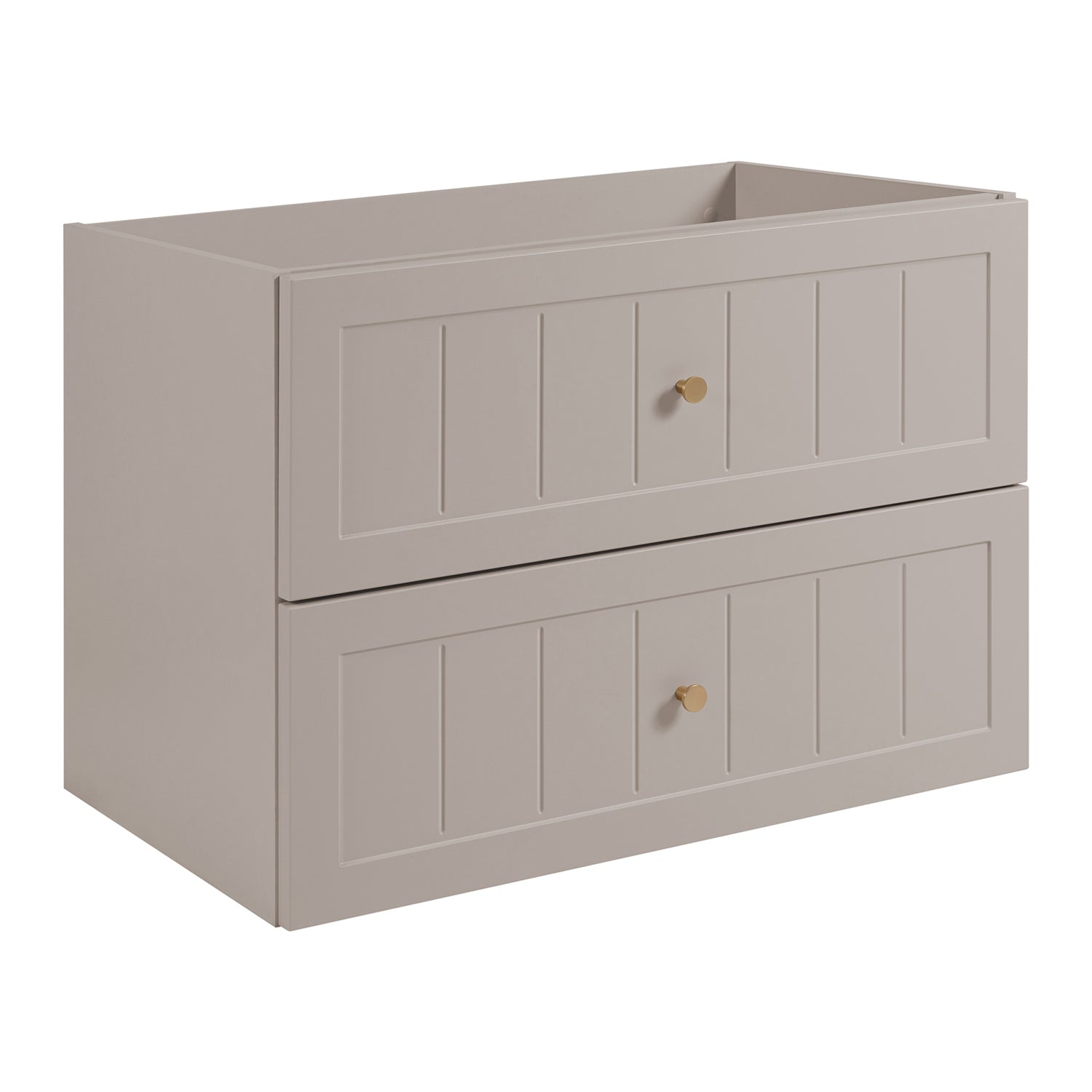 Gusto Scandi Style 2 Drawer Wall Cabinet Vanity Unit with Worktop 80cm - Cashmere