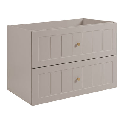 Gusto Scandi Style 2 Drawer Wall Cabinet Vanity Unit with Worktop 80cm - Cashmere