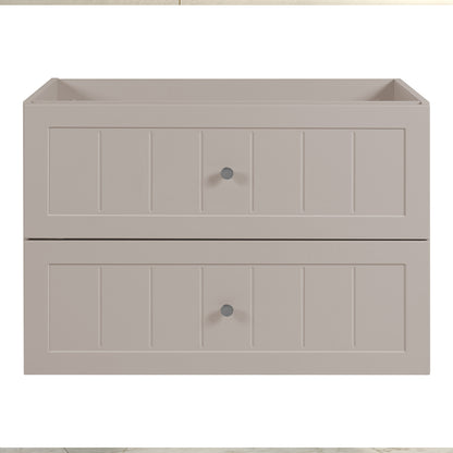 Gusto Scandi Style 2 Drawer Wall Cabinet Vanity Unit with Worktop 80cm - Cashmere