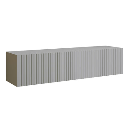 Joyce Wall Mounted TV Unit Modern Fluted Matt Finish 150cm - Arctic Grey